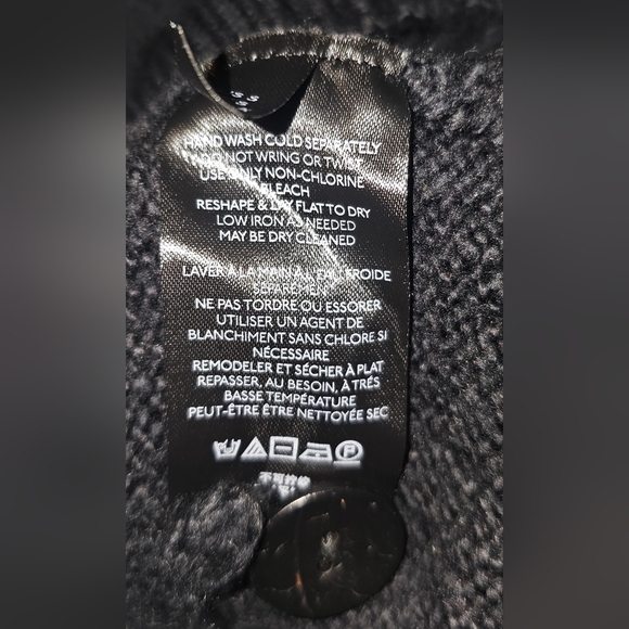 Pilcro Anthropologie Womens Black Shawl Cable-knit Button Cardigan Size Small - Picture 14 of 16